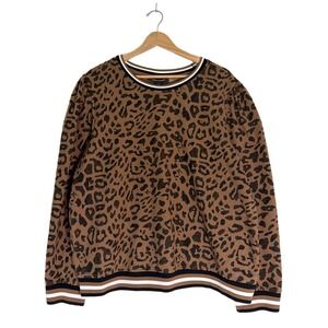 Ashley Stewart Ashley Sport Leopard Print Sweatshirt Sz 14/16
